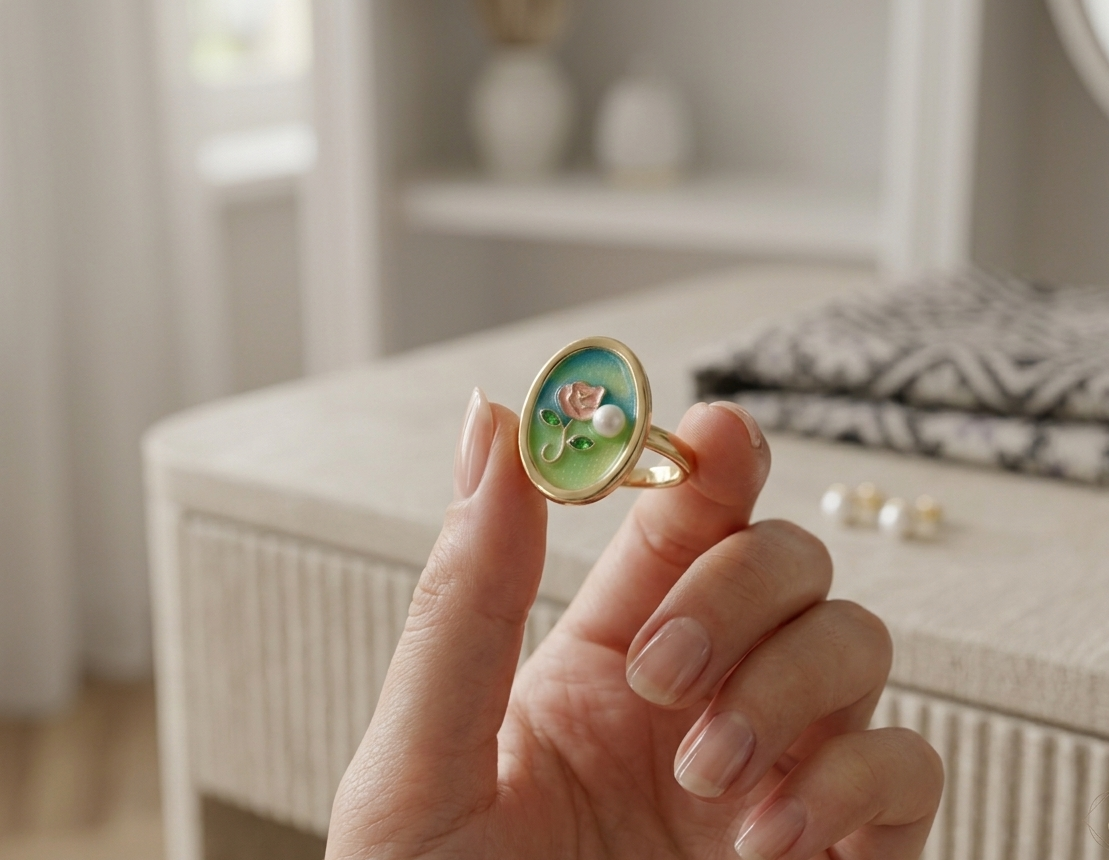 Rose Garden Pearl Ring