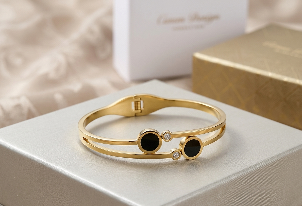 Black Stone Duo Bracelet