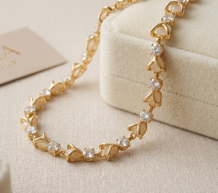 Crystal Leaf Bracelet