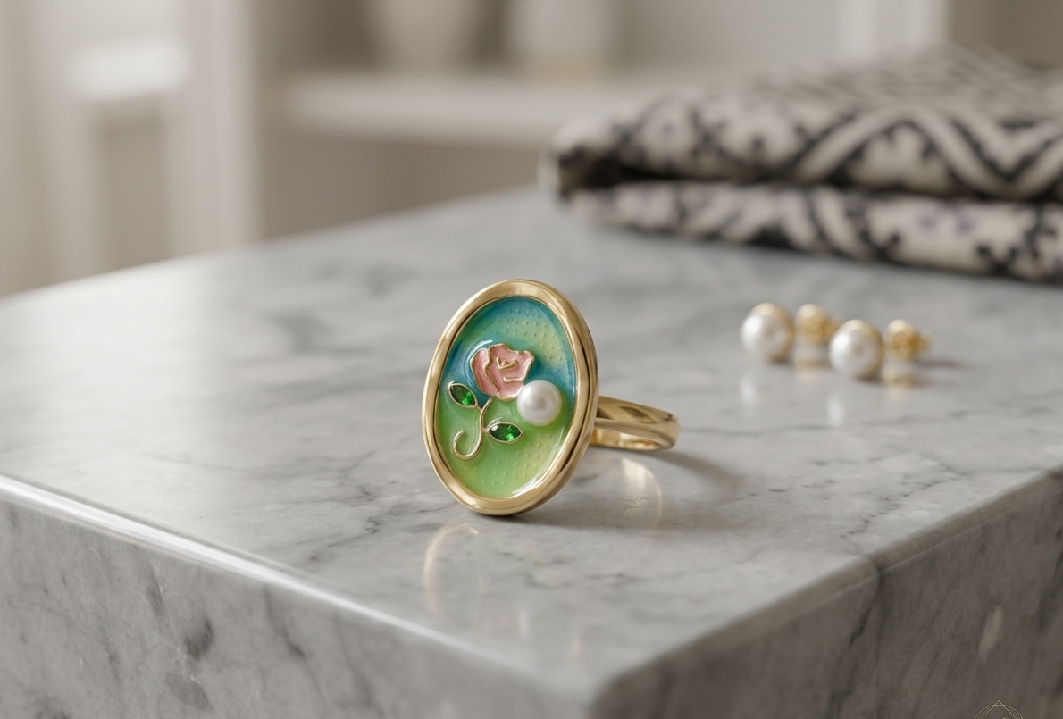 Rose Garden Pearl Ring