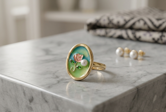 Rose Garden Pearl Ring