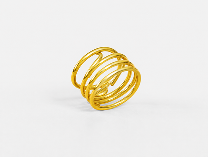 Golden Ripple Ring