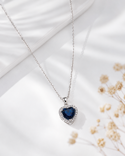 Royal Blue Heart Necklace