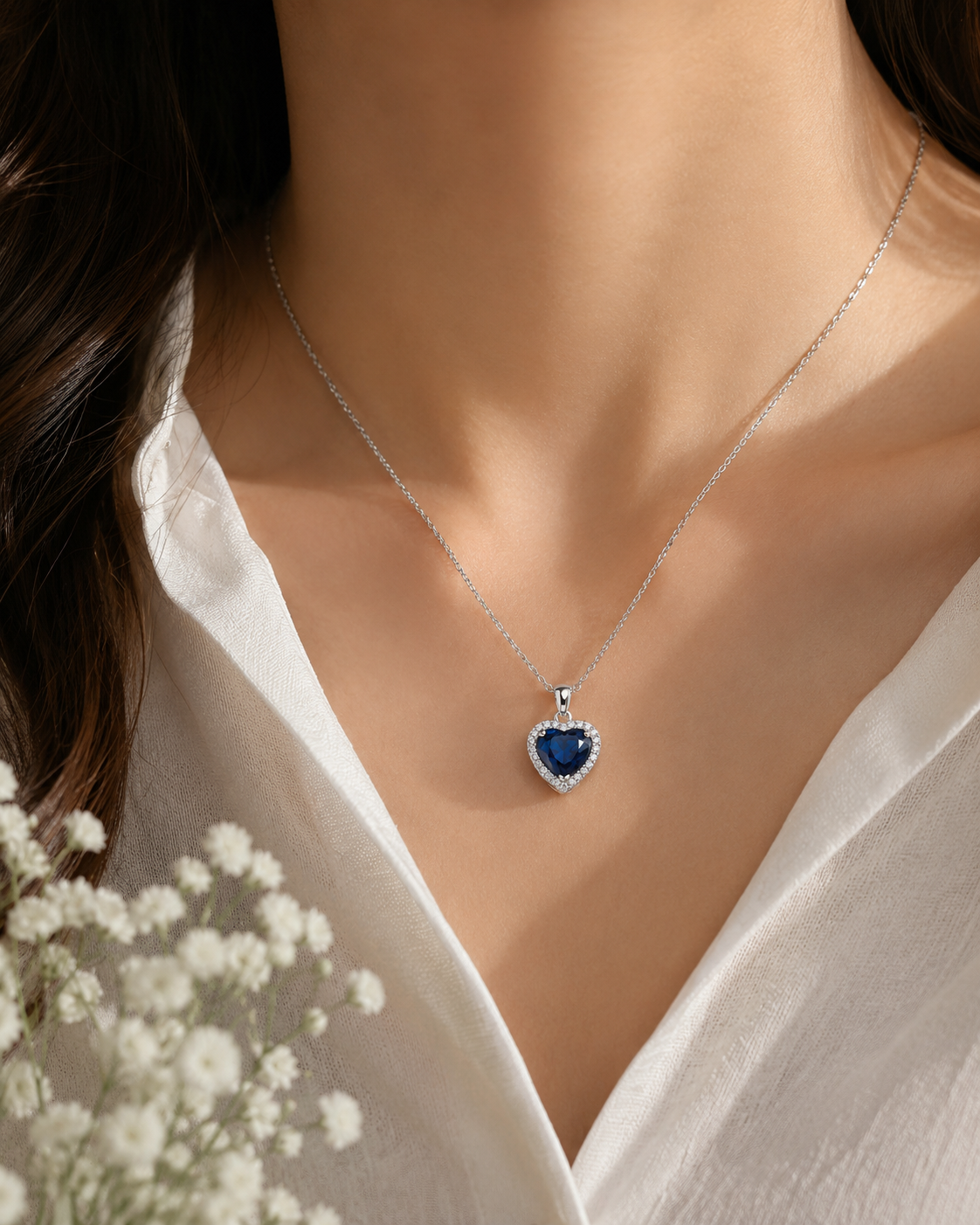 Royal Blue Heart Necklace