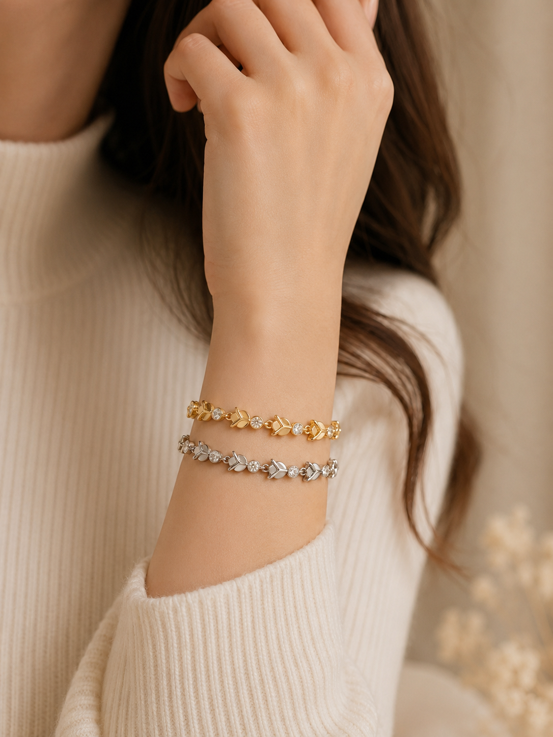 Crystal Leaf Bracelet