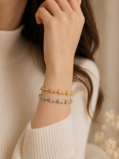 Crystal Leaf Bracelet