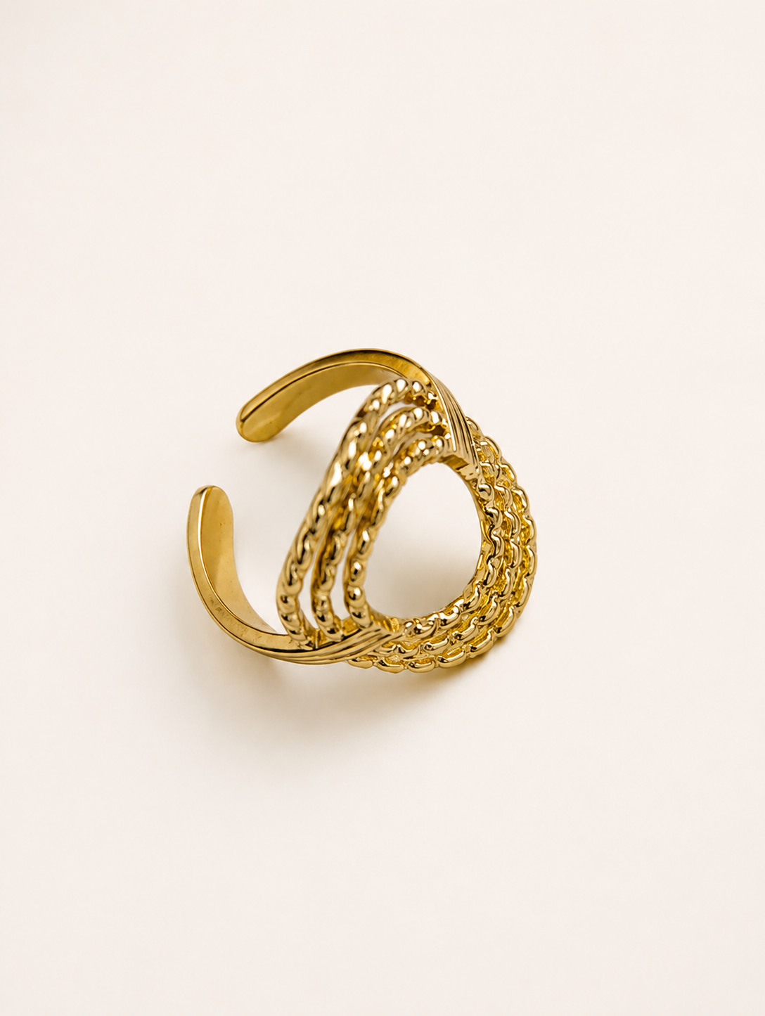 Golden Weave Cuff Ring