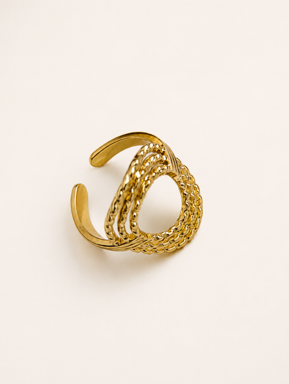 Golden Weave Cuff Ring