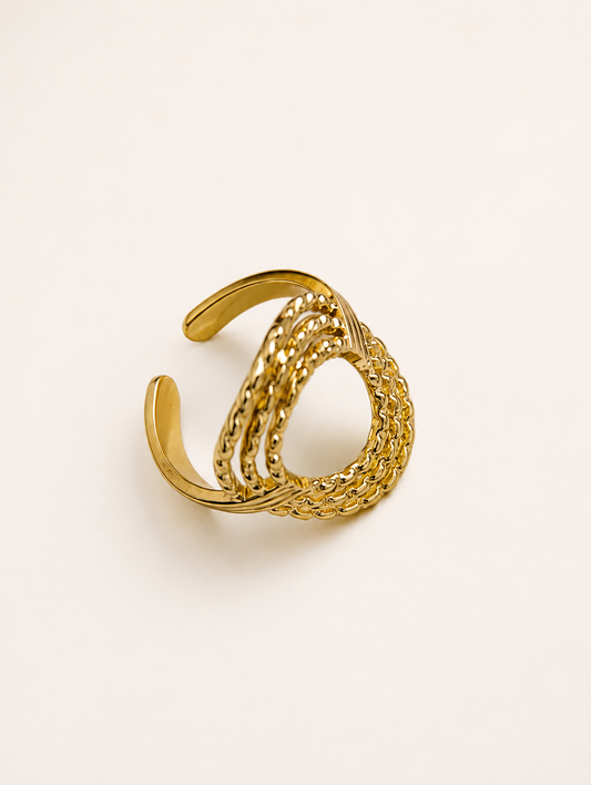 Golden Weave Cuff Ring