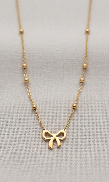 Golden Bow Necklace