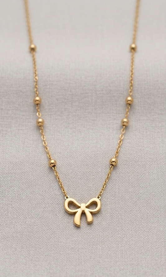 Golden Bow Necklace