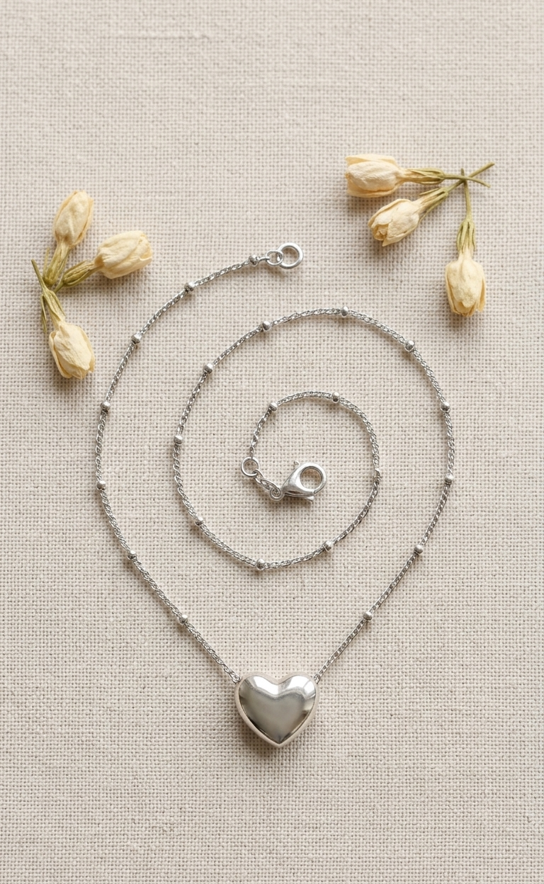 Silver Heart Whisper Necklace