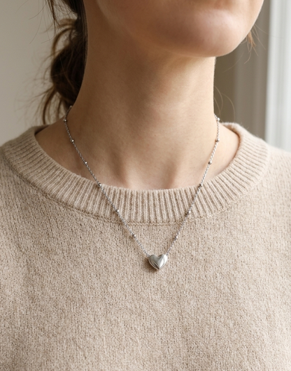 Silver Heart Whisper Necklace