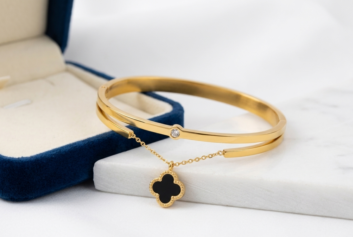 Radiance Clover Charm Cuff