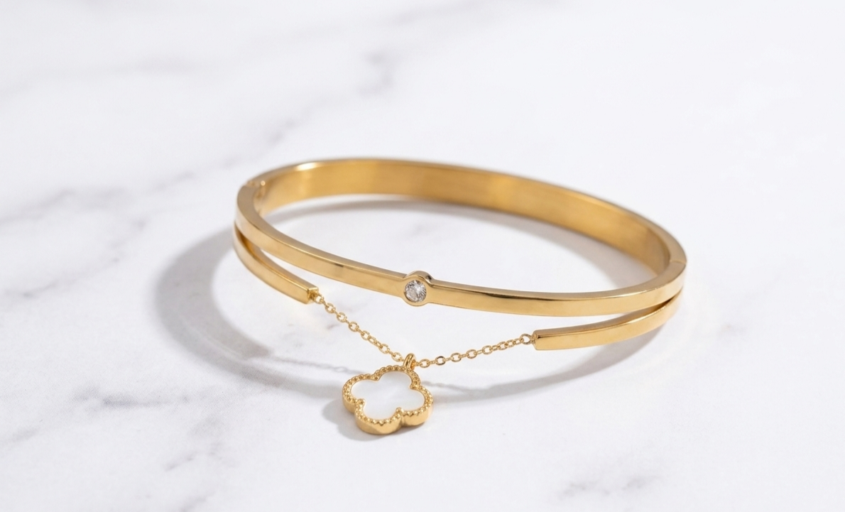 Radiance Clover Charm Cuff
