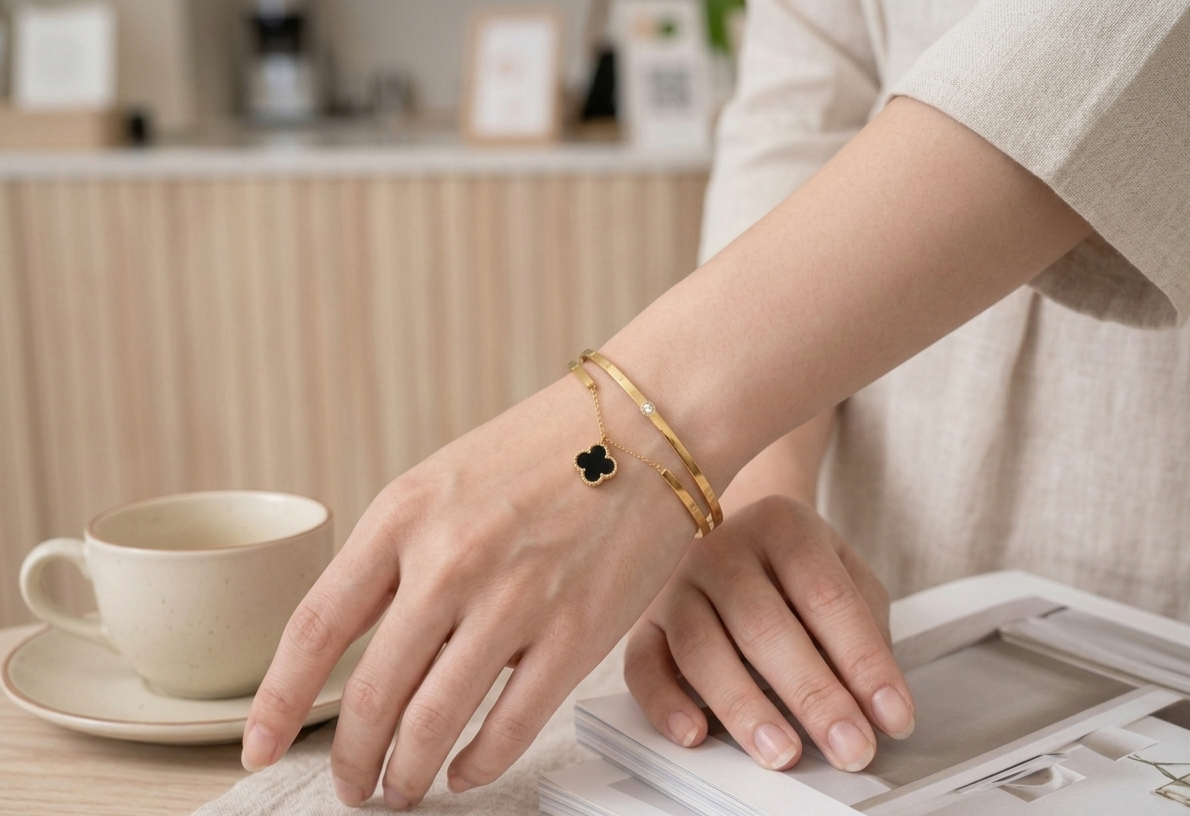 Radiance Clover Charm Cuff