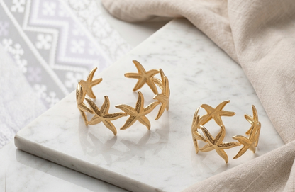 Golden Starfish Cuff Bracelet