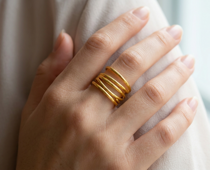 Golden Ripple Ring