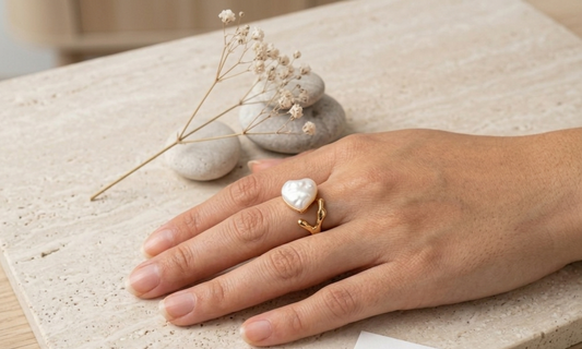Pearl Heart Whisper Ring